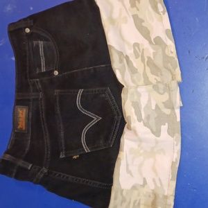 Levis denim skirt camouflage hem.Diy